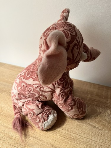 Ganz Webkinz Batik Elephant Plush 9" Stuffed Animal Toy Pink Floral - Picture 4 of 9