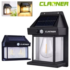 LED Solar Wall Lights Motion Sensor Dusk to Dawn Outdoor Garden Security Lamp US