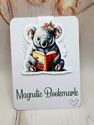 Magnetic Bookmark, books, reading, handmade, Gift. Koala Bear Design