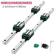 2X HGR15 HGR20 HGR25 Linearführung Führungsschiene Rail 4X HGH15/20CA Gleitblock