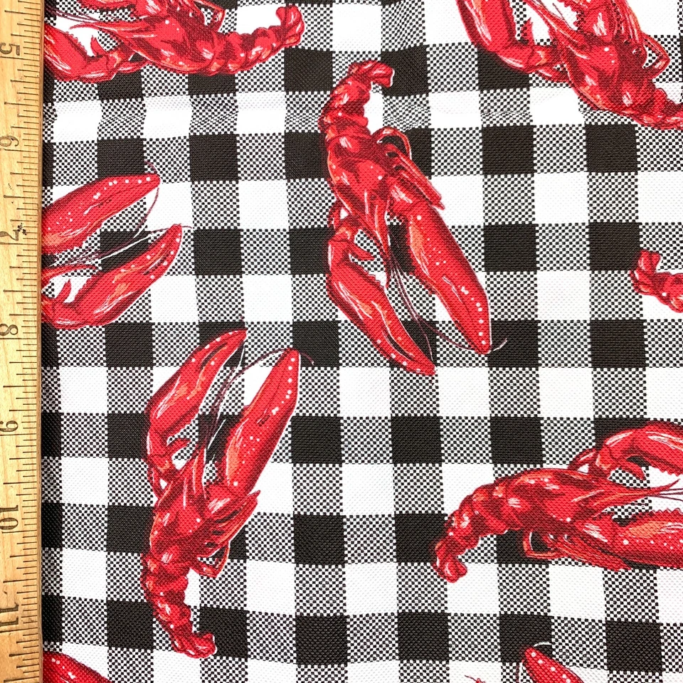 Tela de mantel de PVC vintage Daisy Kingdom Springs cangrejo en guinga 0509 3 yardas Foto 3 de 4
