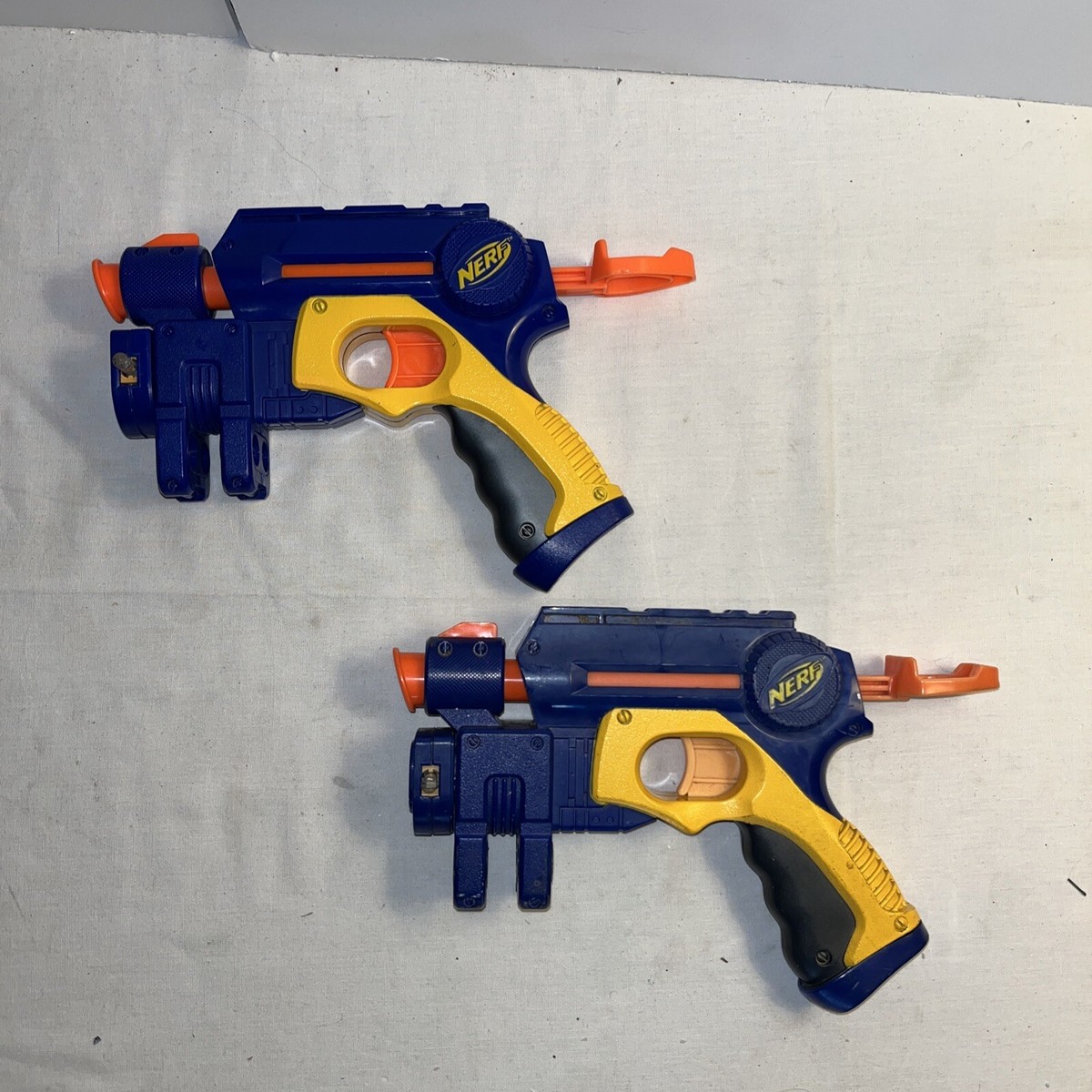 2x 2004 Nerf N-Strike EX3 Nite Finder Blue Guns Laser Toy Hasbro