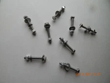 ALUMINUM HEX CAP SCREWS 1/4-20 x 2" W/L.W. & FLAT WASHER & NUTS 8 PCS. NEW