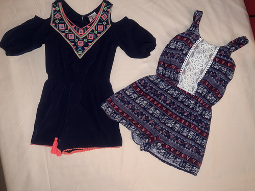 Girls Size 7 Dressy Rompers Lily Bleu, Japna Kids Lot of 2 - Picture 3 of 7