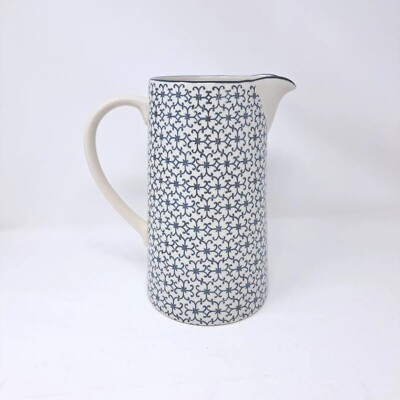 Bloomingville Ceramic Pitcher with Handle Kristina - Jug for Water, Juice, Milk 