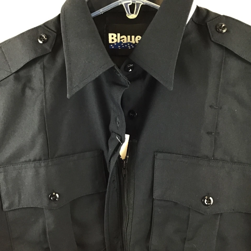 Super Camisa Azul 8906W Azul Marino Oscuro L/S Bolsillo Cremallera Uniforme Top Nueva con Etiquetas Para Mujer 38 Foto 3 de 4