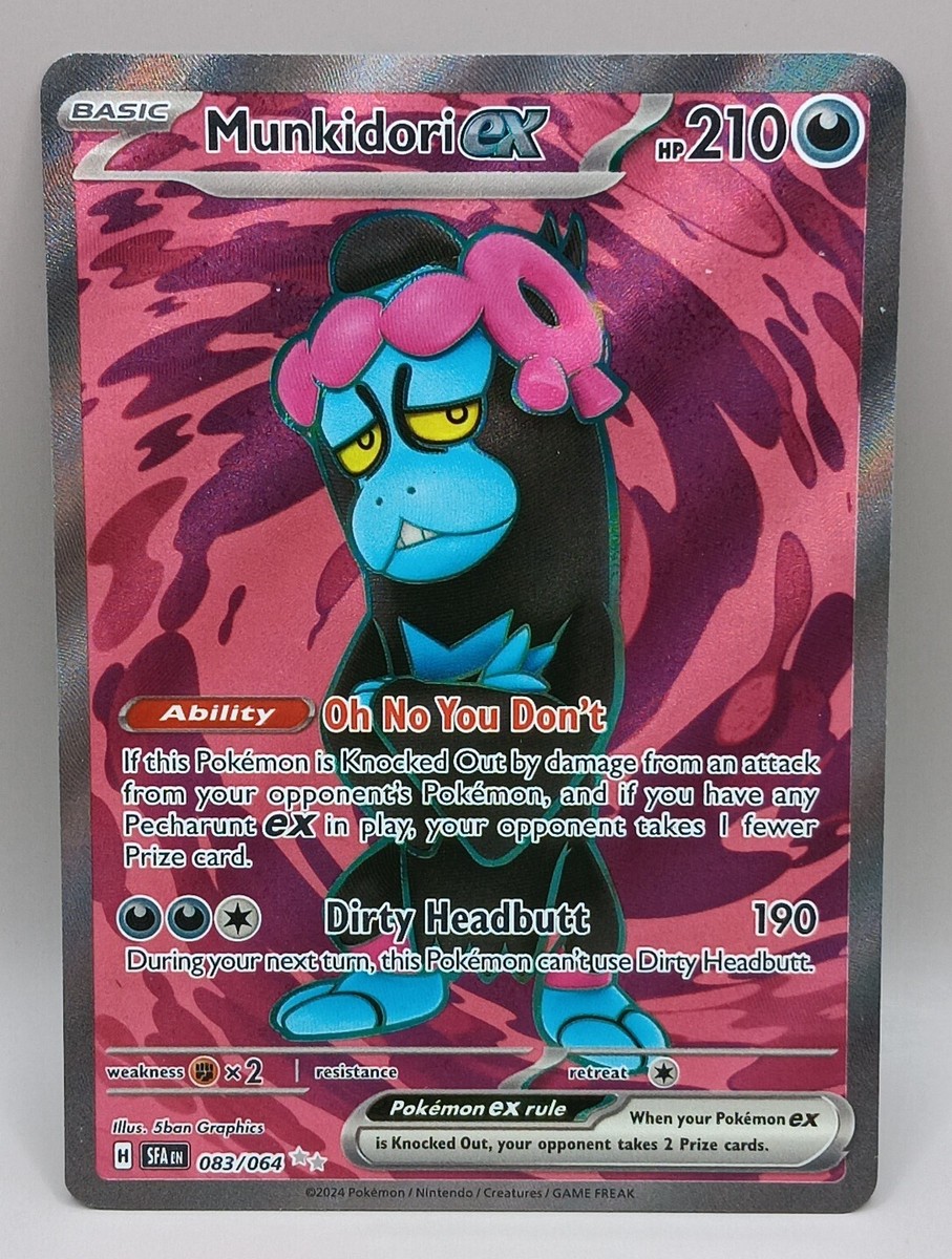 Ruka Xing 原画　一点もの　unique Munkidori ex 083/064 Full Art - Shrouded Fable Pokemon Card