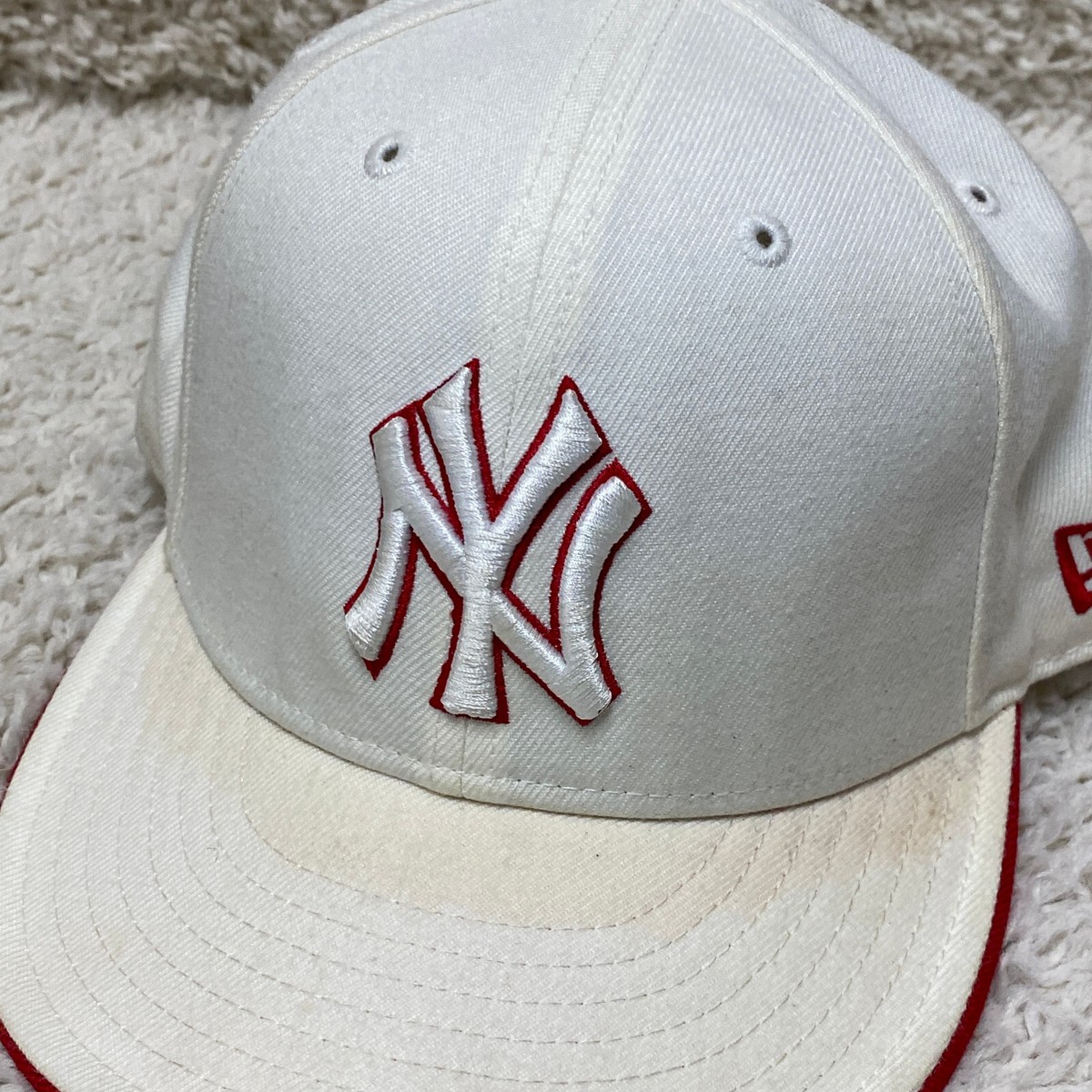 Vintage New Era New York Yankees Wool Hat Cap Fitted 7 1/8