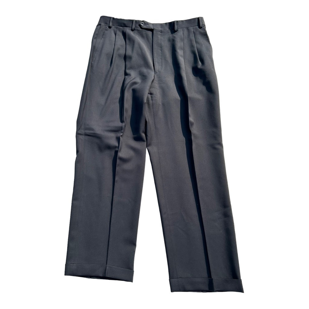 Canali Mens Dress Pants Blue Pockets 100% Wool Italy 36x29 View 3