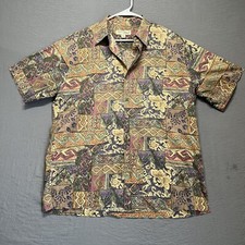 Men's Tori Richard 100 Cotton Lawn SS Button Up Camp Shirt Size L Hawaiian Made