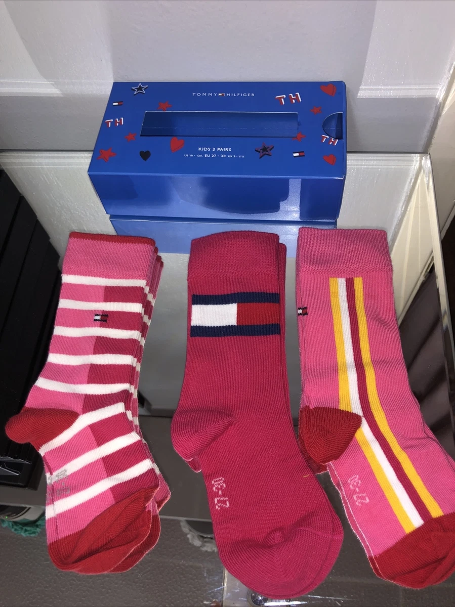 Girls Tommy Hilfiger Socks UK Size 9-11.5 EU 27 -30 New in Box 3 Pairs