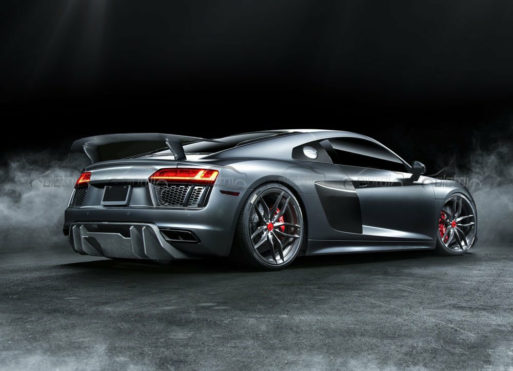 For Audi R8 2016-2020 Carbon Fiber Rear Wing Trunk Blade Spoiler Boot V Style