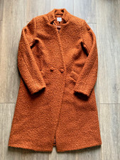 Linea Coat Borg Terracotta Orange Rust Brown Faux Fur Teddy Jacket Uk 14 16
