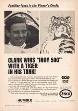 1965 Humble Oil: Clark Wins Indy 500 Vintage Print Ad