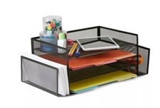 Organization Made Beautifully Simple, Metal Mesh Desktop Organizer in Black