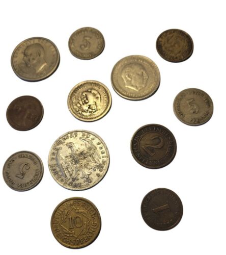 LOT OF FOREIGN COINS (12 coins) 1894-1957 LESS Than a Dollar a Peice!