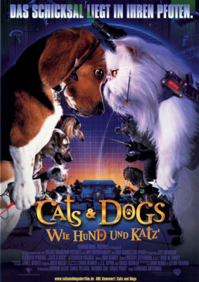 Cats & Dogs - Wie Hund und Katz' ORIGINAL A1 Kinoplakat gerollt Jeff Goldblum