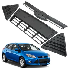 4PCS For 2012-2014 FORD FOCUS Front Upper&Lower Grille+ Bumper Side Lower Grille