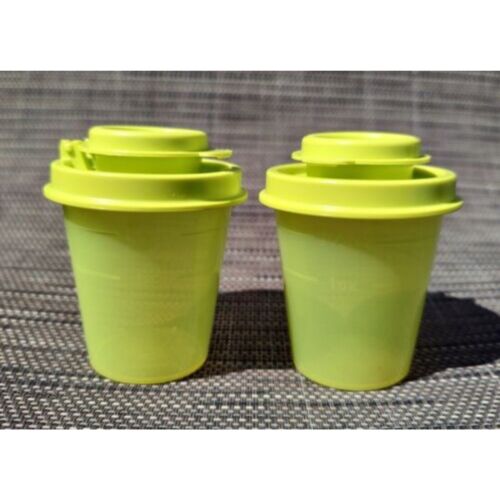 NEW Tupperware Personal Mini Salt & Pepper Shaker Set 2-oz. Green B8