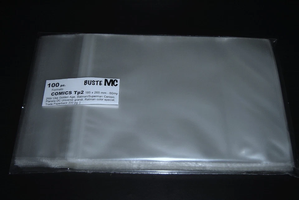 BUSTE per fumetti COMICS Tp2 (Usa Golden Age, Marvel, albi 200pg..) 185x265mm