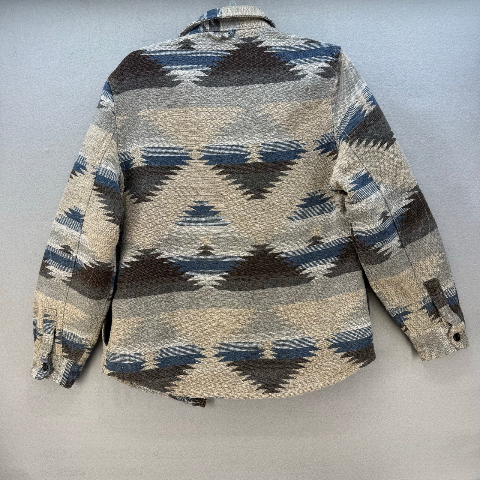 Jachs New York Shacket Men's M Brown Blue Tan Aztec 10percent Wool Southwestern EUC image 2