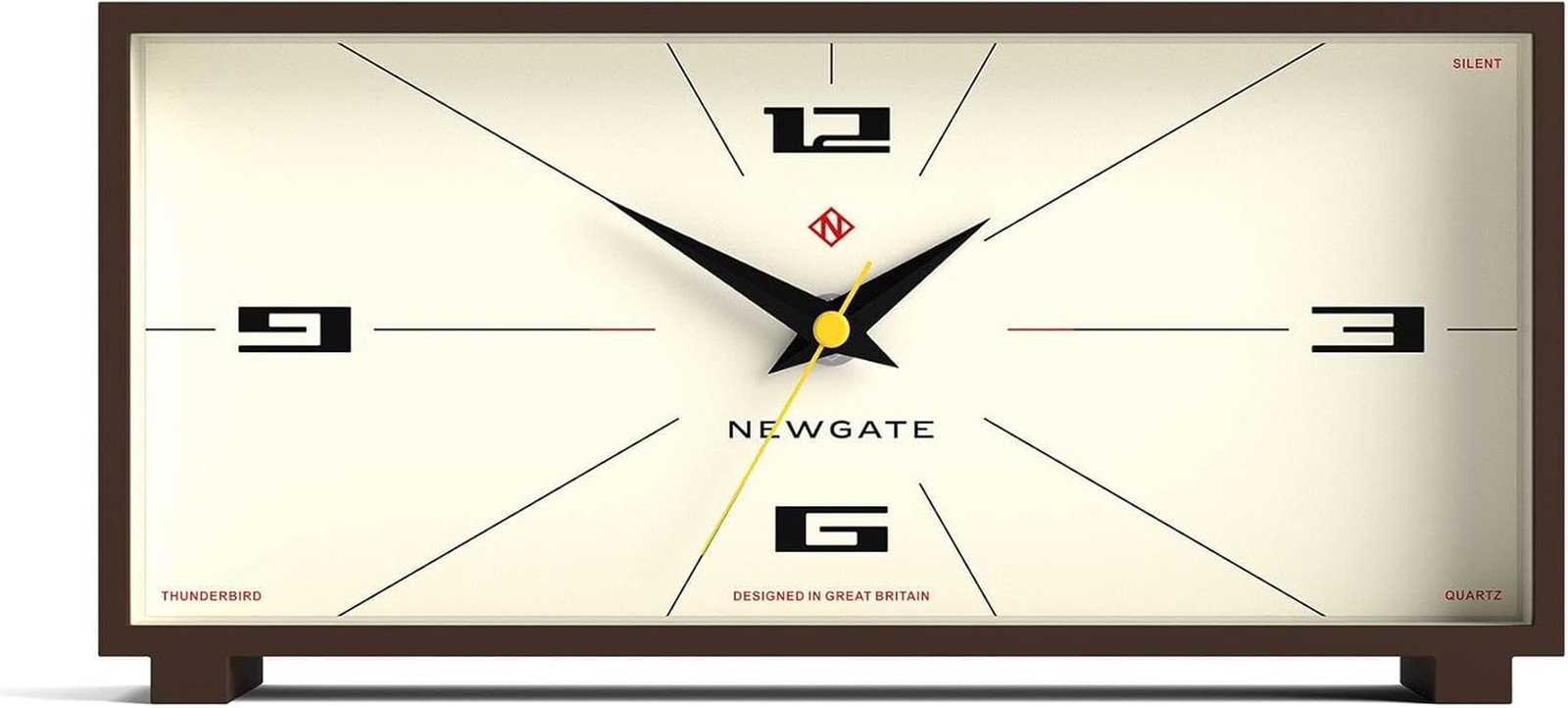 Thunderbird Retro Desk Clock - Mocha Brown Mid-Century Modern Design