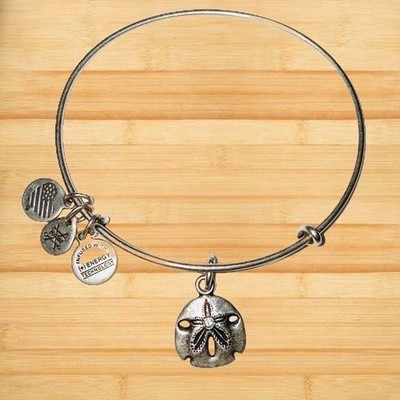 Alex and Ani sand dollar III bracelet w/ Blue Gem