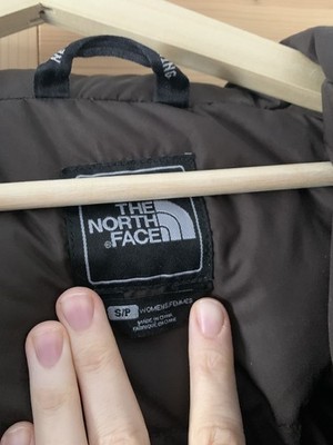 The North Face Damen JACKE S Brown Gänsedaunen Parka mit Kapuze Logo Warm