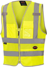 Hi Vis Safety Vest for Men Women - Reflective Cooling Mesh - 8 Pockets - Class