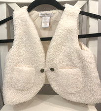 TOMMY BAHAMA 5T Sherpa Lined Vest Ivory Cream w/pockets unisex Holidays