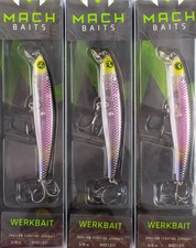 (LOT OF 3) MACH BAITS WERKBAIT 5/16OZ HCMBWB-684 CLEARWATER SHAD Free Shipping