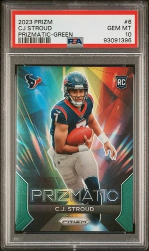 CJ C.J. Stroud 2023 Panini Prizm Prizmatic Green Prizm Rookie RC PSA Gem Mint 10