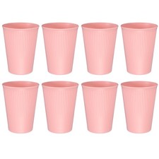 8 Pcs Simple Toothbrush Cup, 2.2 x 4.2" Bathroom Tumbler, Pink 13.5 OZ 