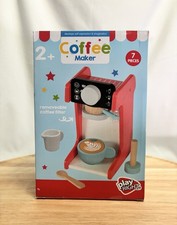 Play Right Wooden Coffee Maker 7pc Set NEW