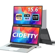 Laptop Screen Extender Monitor Portable, 15.6  FHD 1080P Eye Care  Black