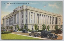 Tichnor Linen U.S. Post Office and Court House Newark NJ Postcard