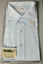VTG 1950s Desmond's of Southern California Baby Blue Dress Shirt 17/35 NEW RARE!