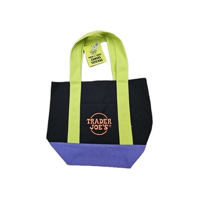 Trader Joe s 2025 Mini Halloween Tote Bag NWT  Black Purple Lime Multicolor