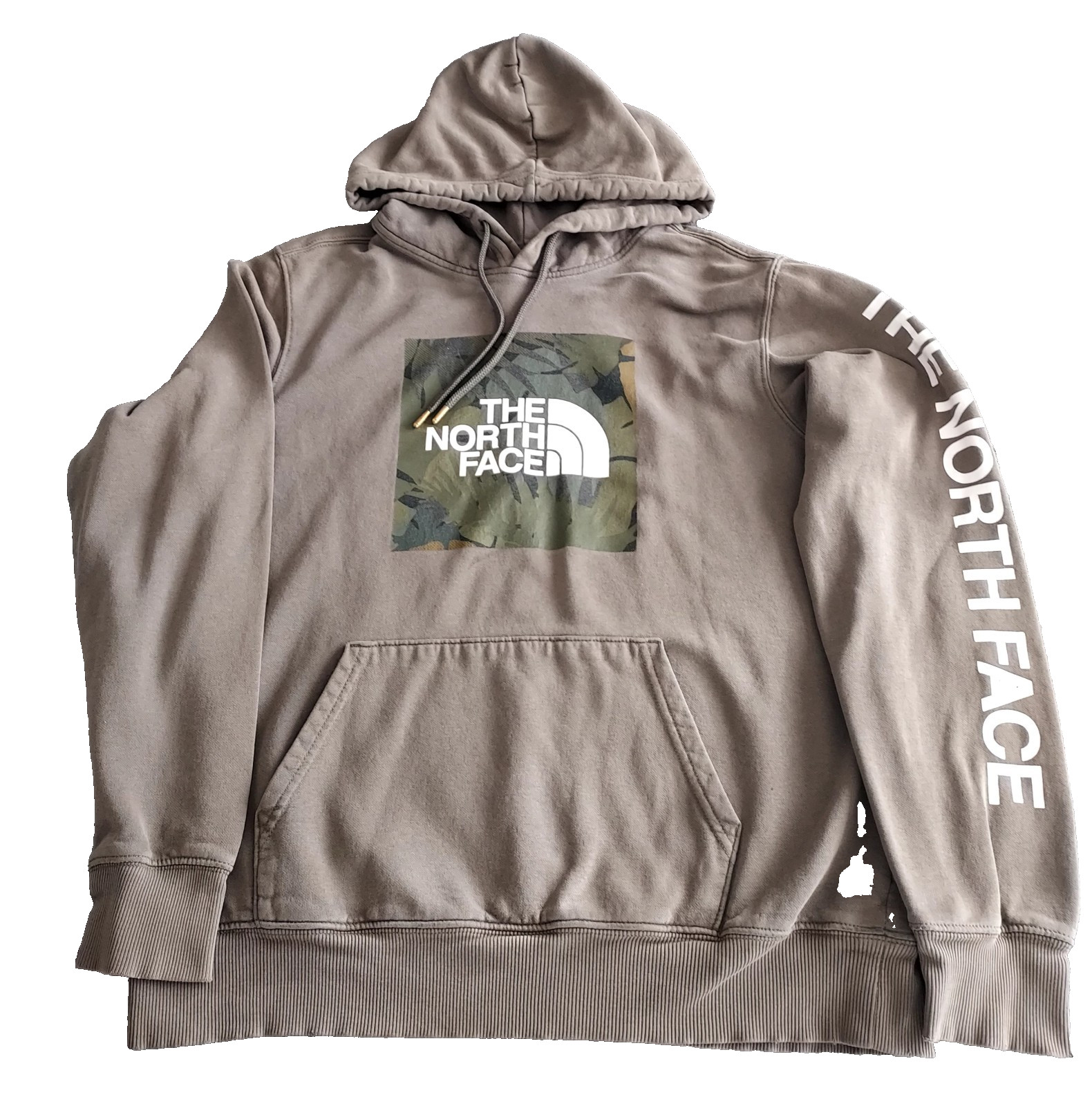North Face Half Dome Hoodie Men’s Medium Brown Spell out Hit Pullover Sweatshirt thumbnail 2