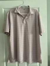 Peter Millar Men’s Summer Comfort Polo, Pink & Gray, Four Seasons Golf Club, XL
