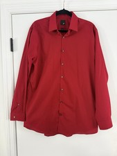 JF Ferrar Mens Dress Shirt 16-16.5 34-35 Long Sleeve Slim Fit Red NWT