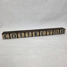 Wood Collector Letter Blocks Shelf Decor