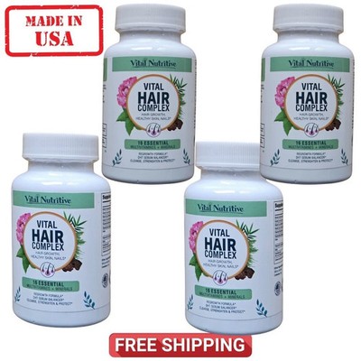 4 Pack Vital Hair Complex Hair Growth Vitamins for Women & Men Biotin