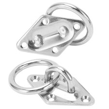  Pad Eye Plate M6x66x40mm 316 Stainless Steel Wall Mount Ring Hook For