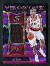 2016-17 Select Throwback Memorabilia Prizms Purple #41 Nicolas Batum /99 Blazers