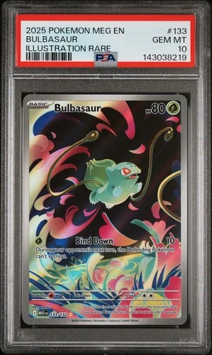 2025 POKEMON MEG EN-MEGA EVOLUTION ILLUSTRATION RARE #133 BULBASAUR PSA 10
