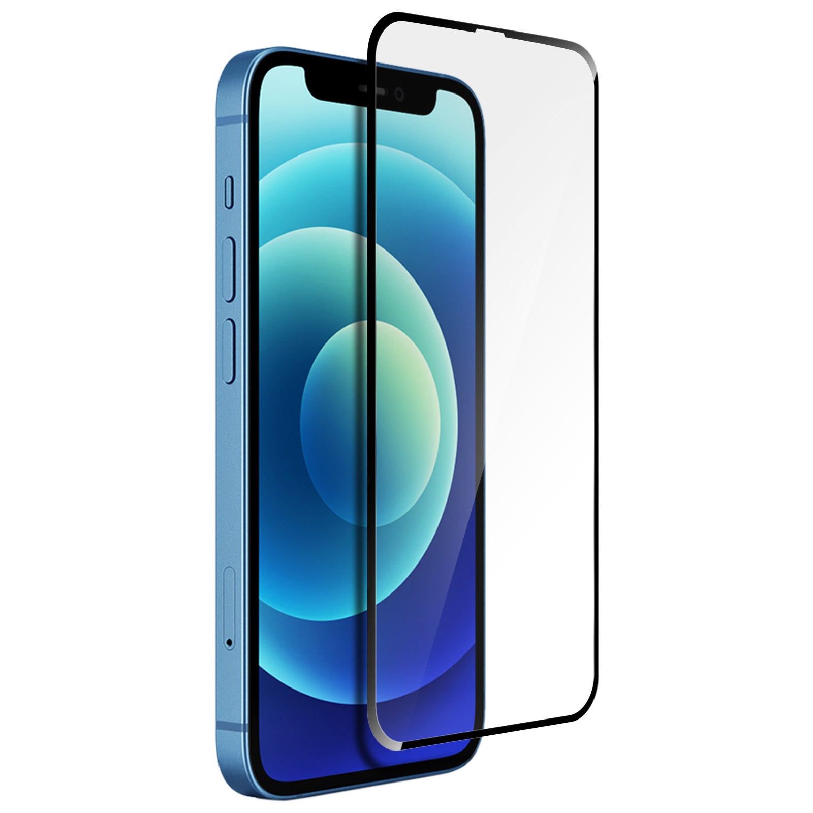 Verre trempé iPhone 12 Mini noir idéal pour protéger l'écran en voyage