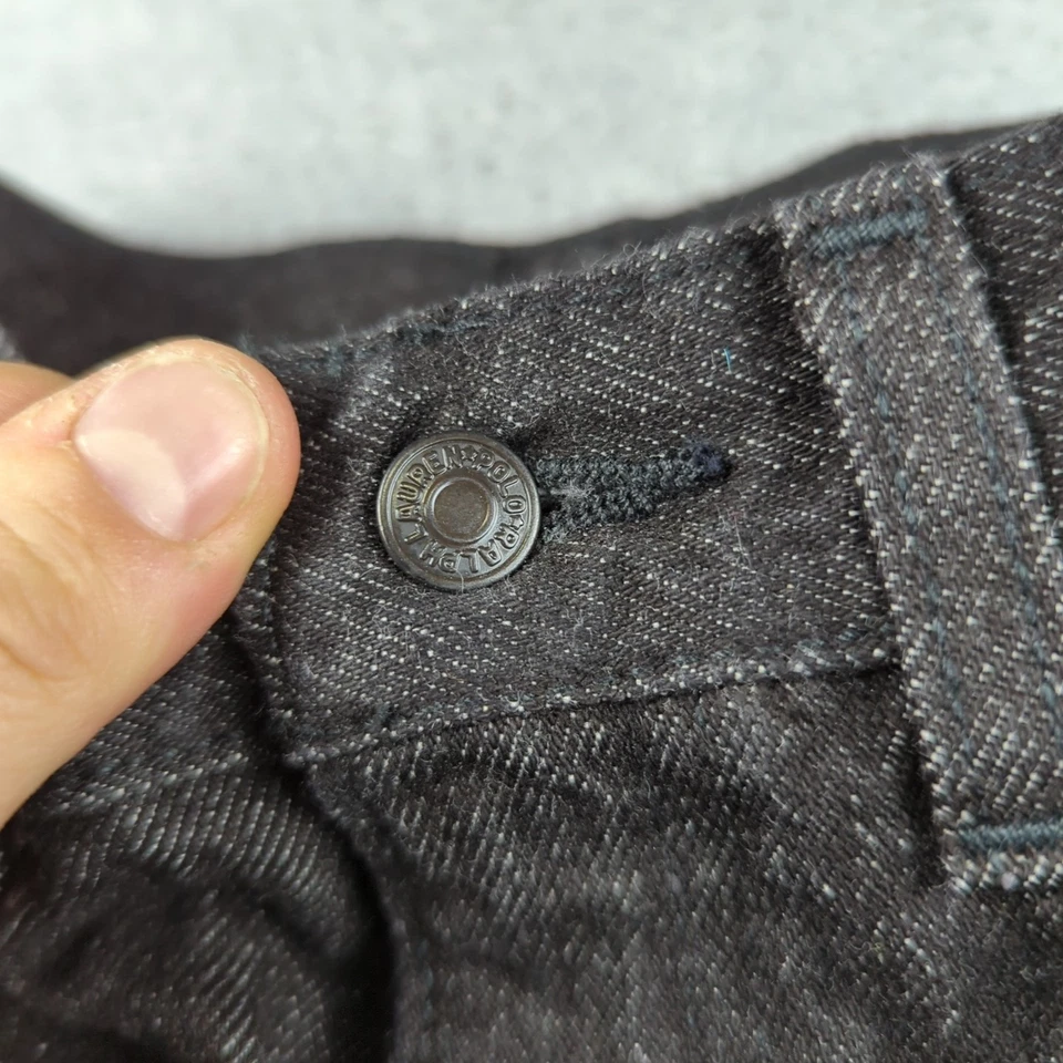 Jeans Polo Vintage Ralph Lauren Niñas 12 Negros Denim Acampanados Y2K Co Cantidad Foto 4 de 4