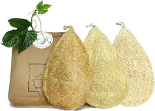 Natural Loofah Dish Sponge Pack 3 Vegetable Scrubber for Kitchen -100 Biodegrad