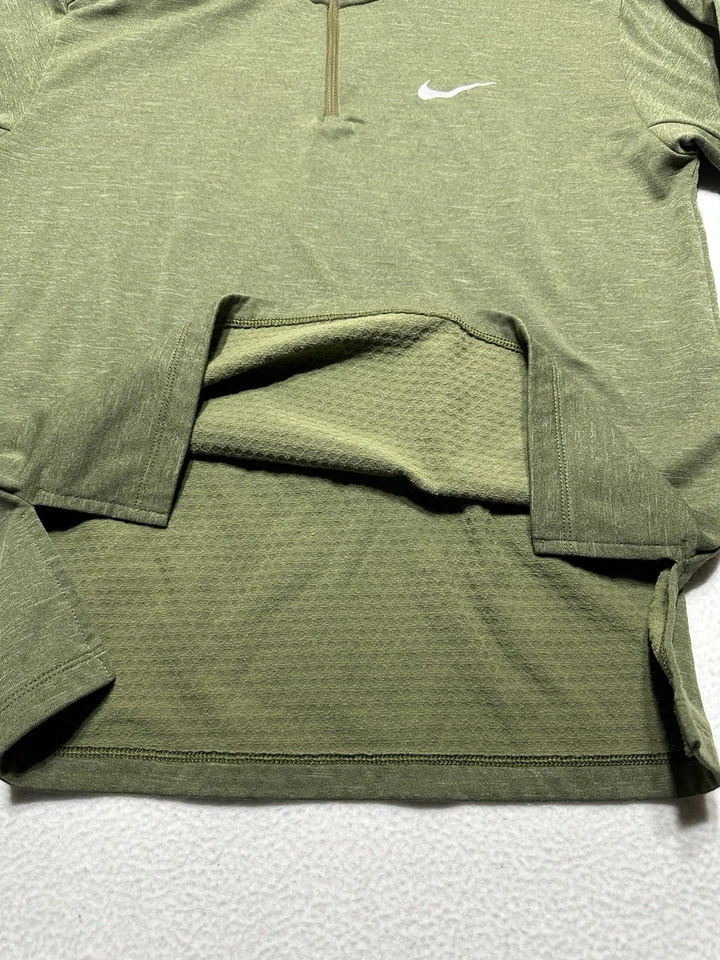 Nike Running Womens Therma Sphere Element 1/4 Zip Heather Green Small 928753 - Image 4 of 4